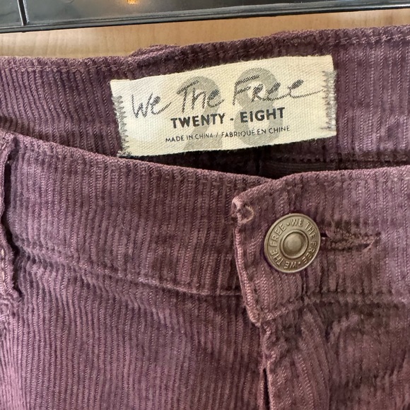 Free People Distressed Super Flare Curdoroy Pants Purple Size 28 - Picture 6 of 12